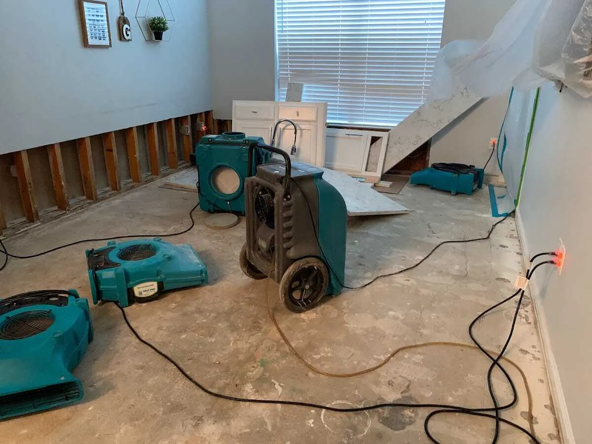 Dehumidifier in flood-cut room for Water Extraction & Removal in Bartonville